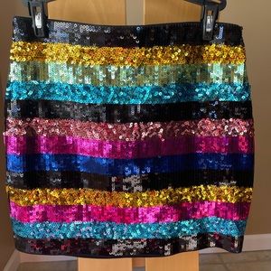 Express Sequin Petite Mini Skirt